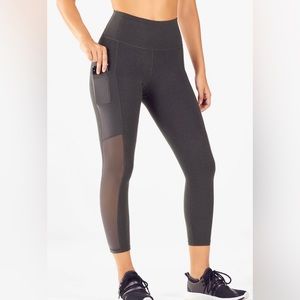 Fabletics Charcoal Gray High Waisted Cropped Leggings